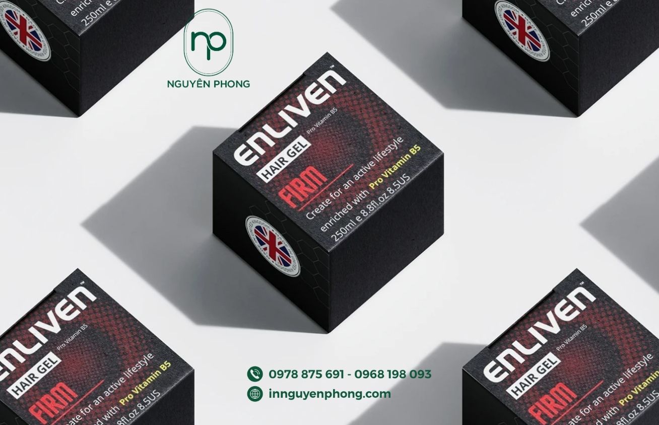 In hộp giấy đựng gel làm tóc ấn tượng